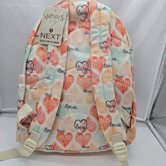 WHATS NEXT BRAND Backpack LOVE HEARTS Watercolor Pastels NEW 11x16\